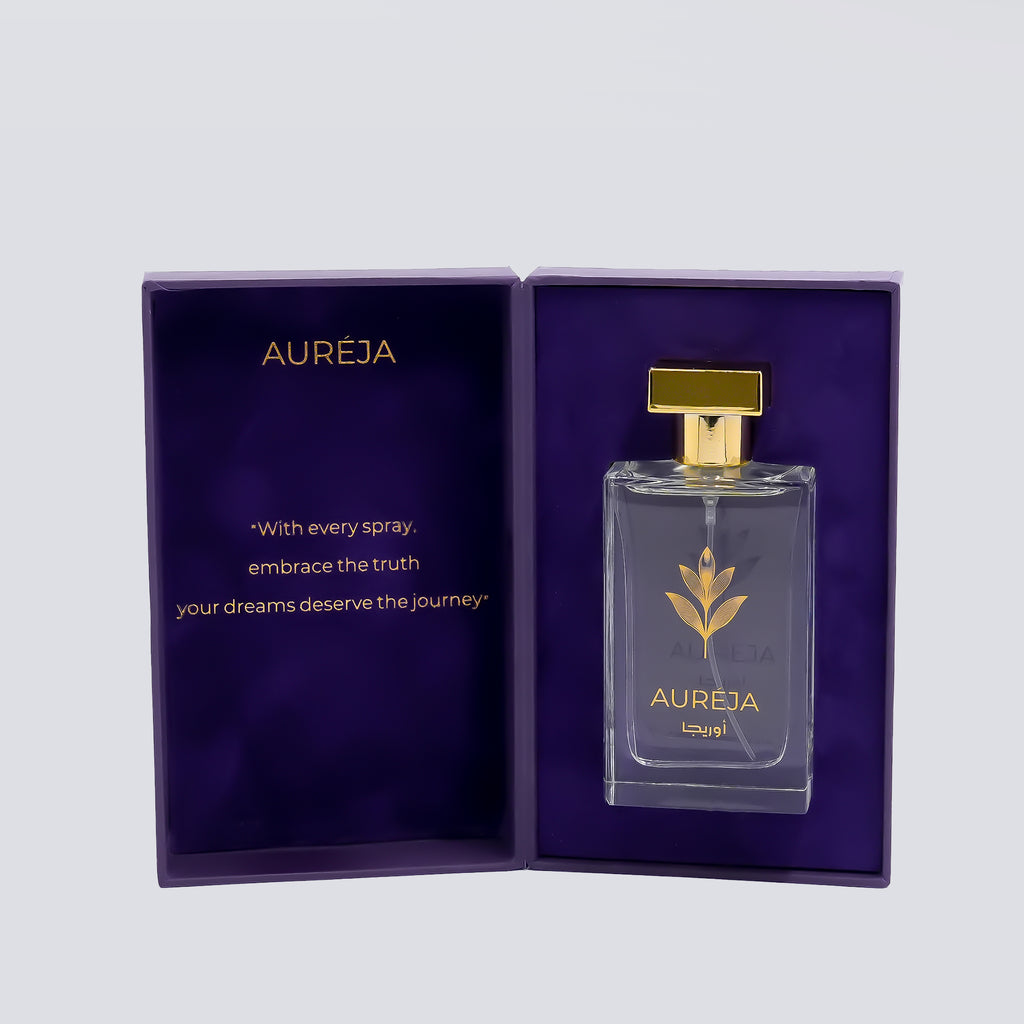 “Aureja AL-4 Extrait De Parfum 105ML – Luxury unisex perfume bottle with premium gold-accented packaging – Aureja”