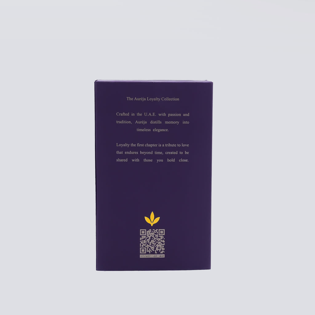 Purple book with text and a QR code on a light gray background