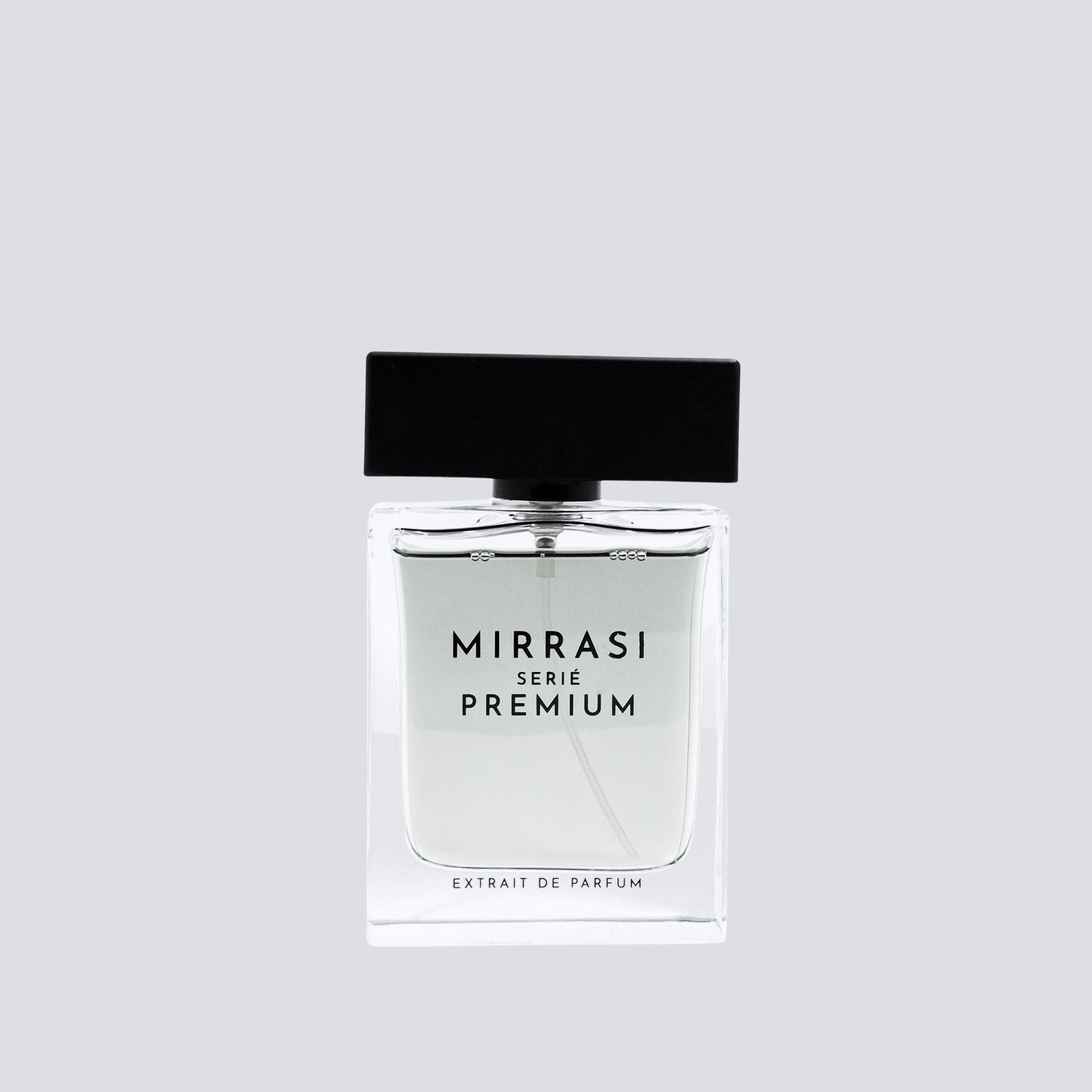 Mirrasi Serie Premium perfume bottle on a light gray background
