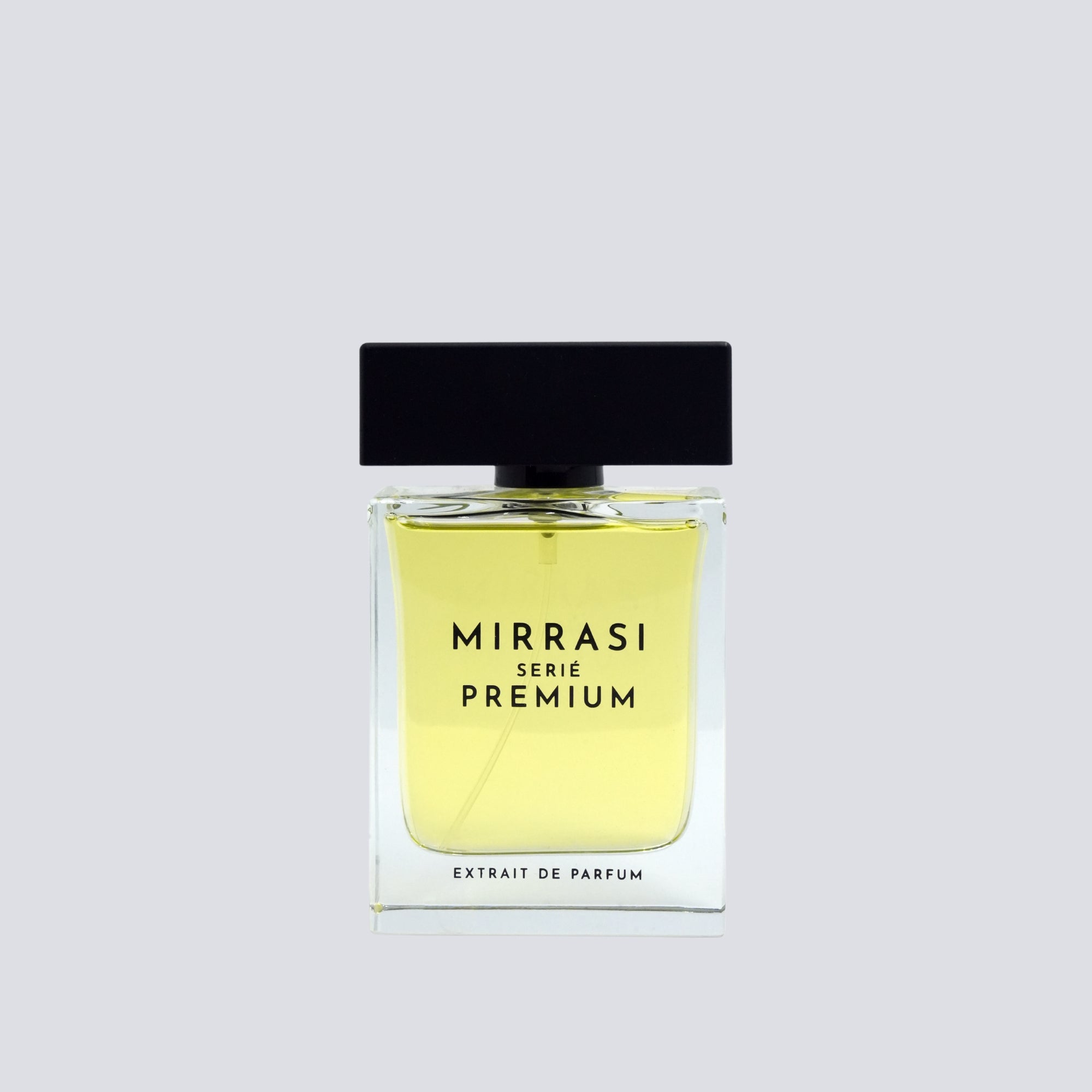 Mirrasi Serie Premium perfume bottle on a light gray background